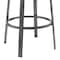 Armen Living Neura Swivel Counter or Bar Stool in Black Finish with Gray Faux Leather 840254333499 - alternate 3